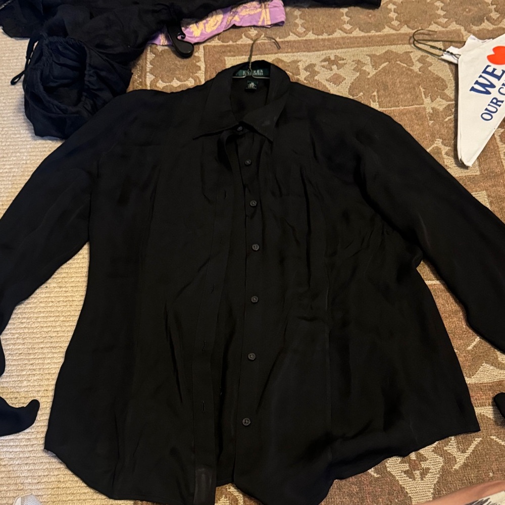 Lauren Ralph Lauren Black Satin Shirt